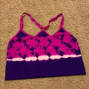 Ribbed tye dye sports bra